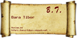 Bara Tibor névjegykártya